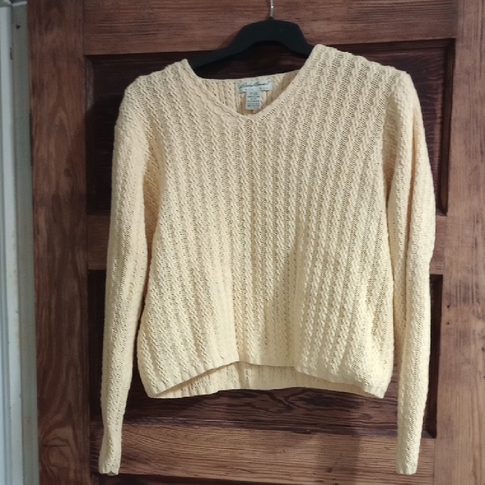Women's Butter Yellow Cable Knit Sweater